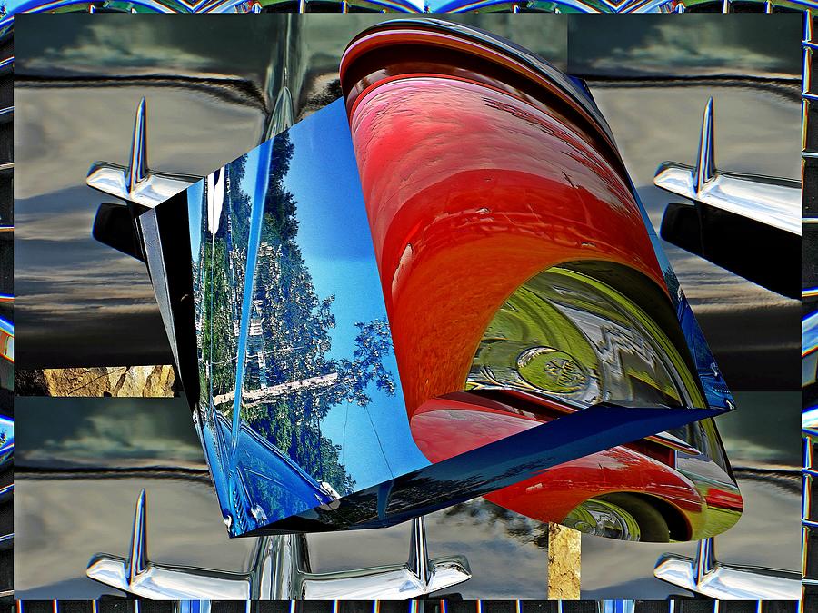 Reflection box and truck reflection cylinder as art  Digital Art by Karl Rose