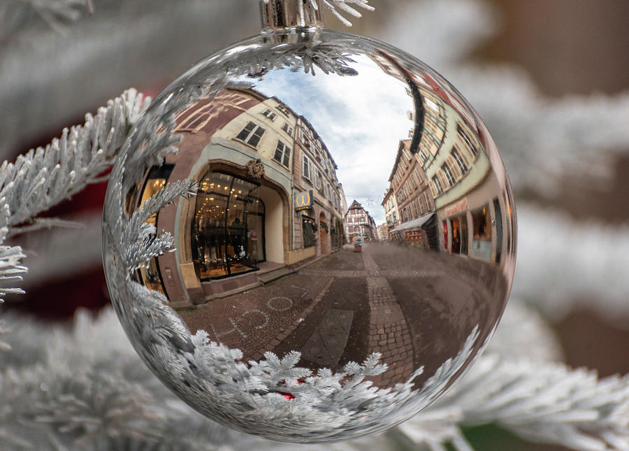 Reflection in Christmas decoration  Photograph by Sergey Simanovsky