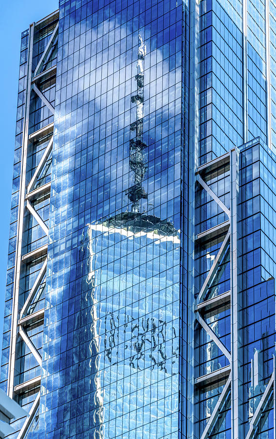 Reflection of Freedom Tower in World Trade Center 3 Photograph by Marcy Wielfaert