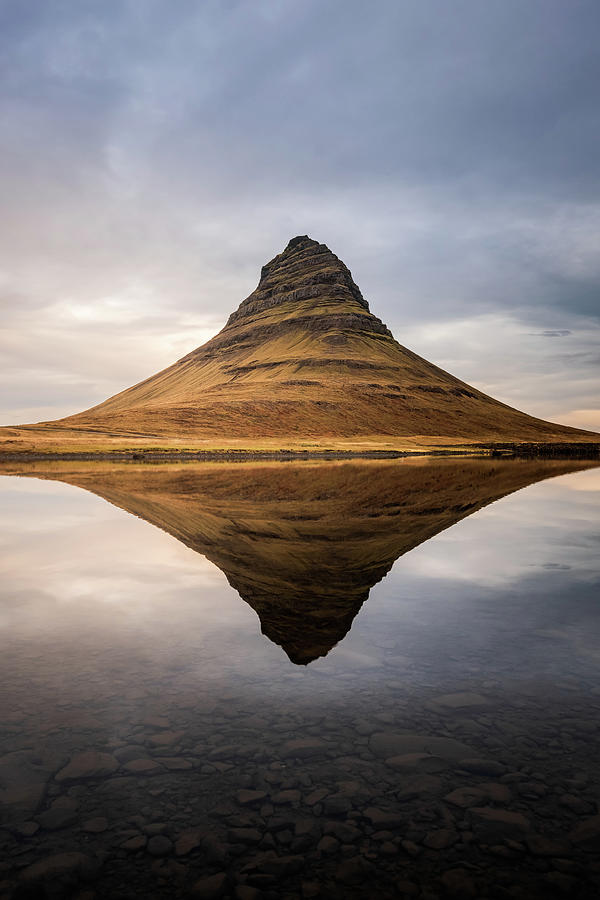 Reflection Of Kirkjufell Mountain In Iceland Photograph