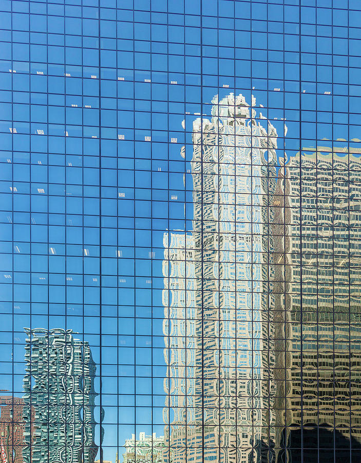 Reflection of offices in Chicago windows Photograph by Steven Heap