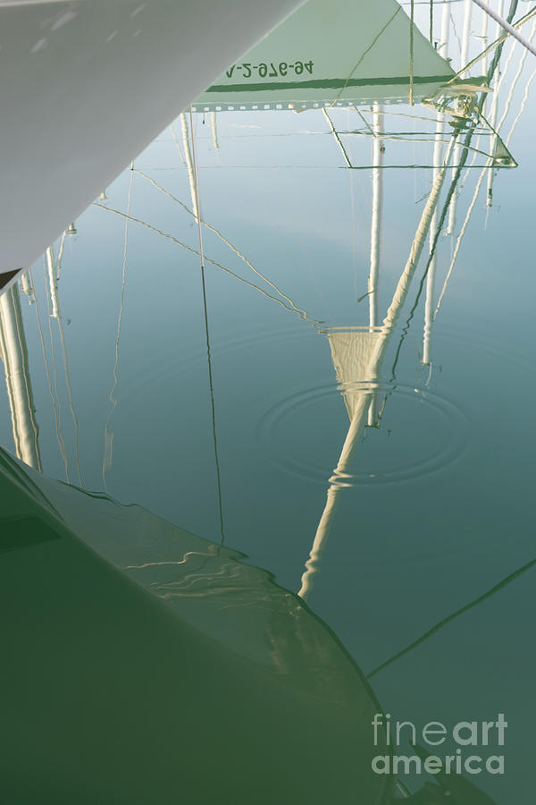 Reflection of sailboats in teal sea water 1 Photograph by Adriana Mueller