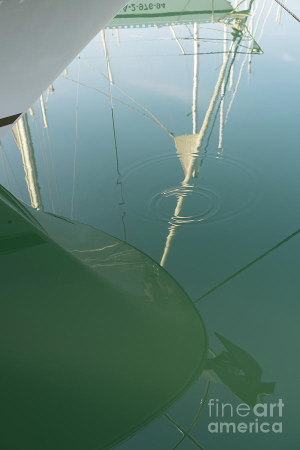 Reflection of sailboats in teal sea water 2 Photograph by Adriana Mueller
