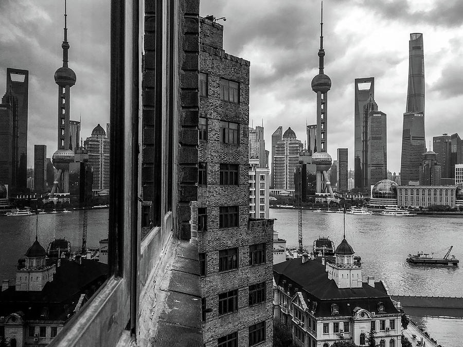 Reflection of Shanghai Skyline Photograph by Pak Hong