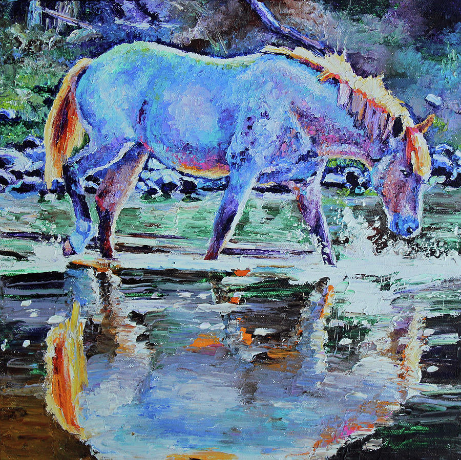Horse Painting - Reflection by Sandra Spencer Horse Painting - Reflection by Sandra Spencer