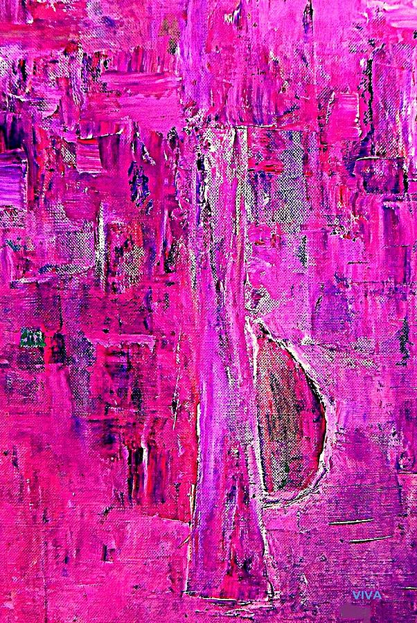 Reflections-2  Hot  Pink Painting by VIVA Anderson