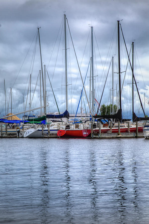 Reflections and Boats at the Harbor II Photograph by Debra and Dave Vanderlaan