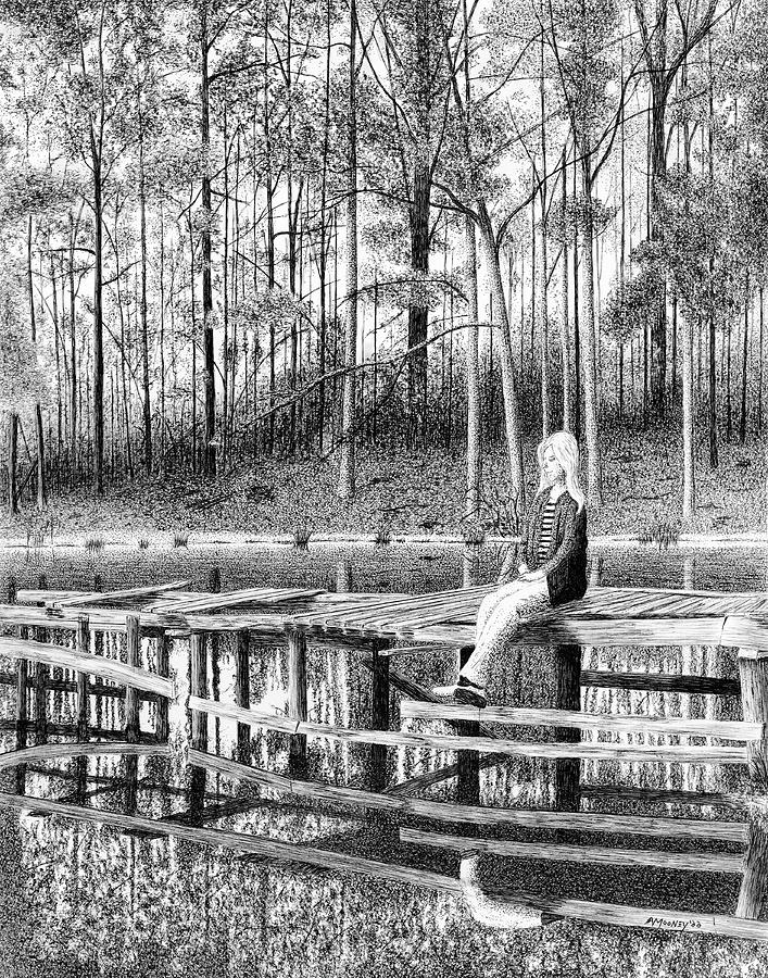 Reflections Drawing by Andy Mooney Reflections Drawing by Andy Mooney