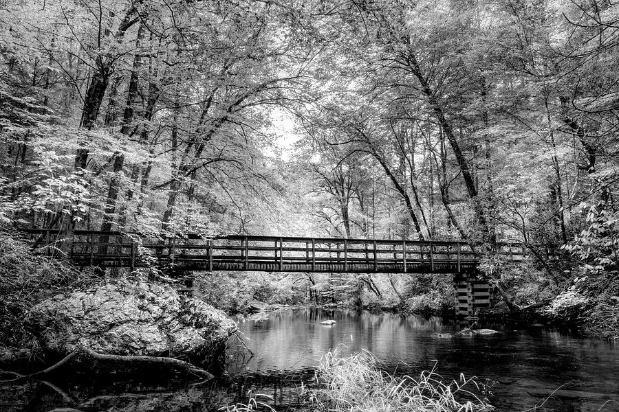 Reflections at Coker Creek Black and White Photograph by Debra and Dave Vanderlaan