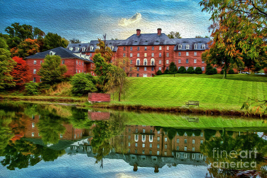 Reflections at King College oil painting Photograph by Shelia Hunt
