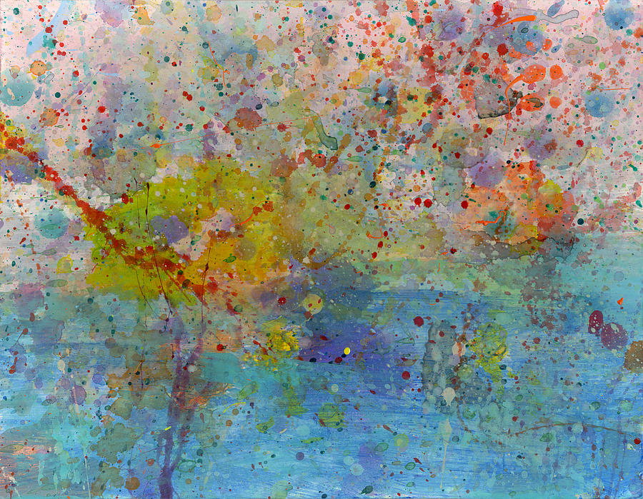 Abstract Painting - Reflections at Lake George by Phil Strang