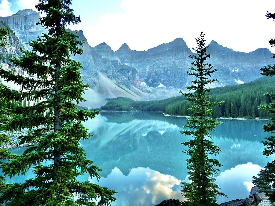 Reflections at Moraine Lake Photograph by Tanya White