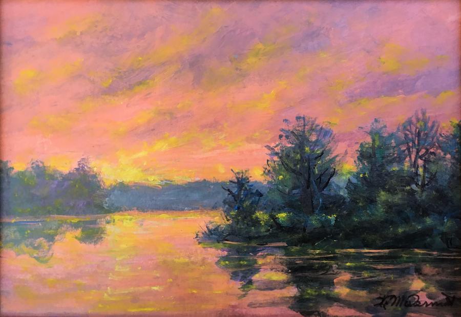 Reflections at Sundown Painting by Kathleen McDermott