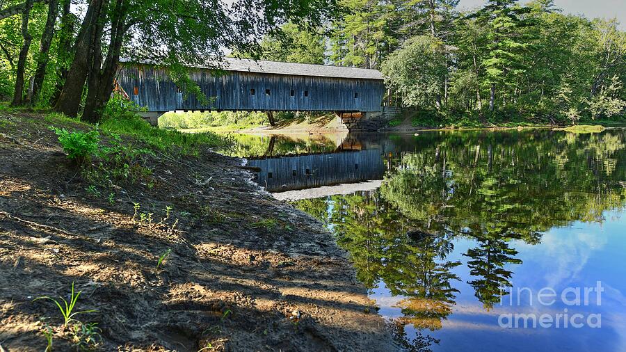 Reflections at the Covered Bridge Photograph by Steve Brown