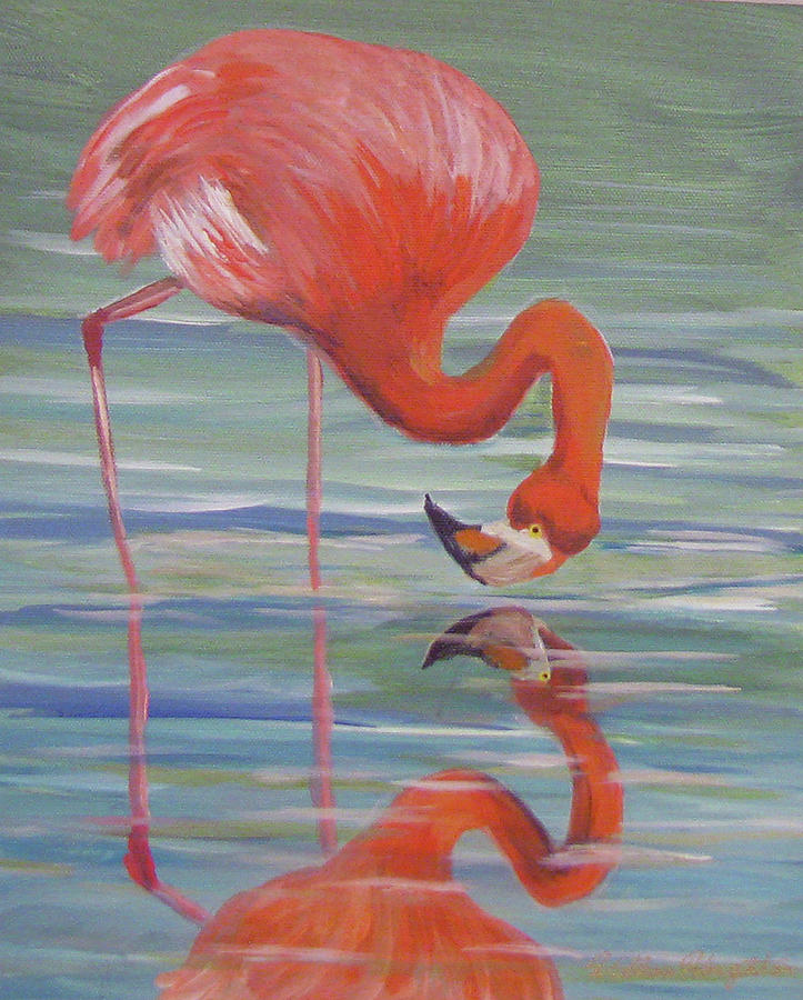 Reflections at the San Diego Zoo Painting by William Houghton