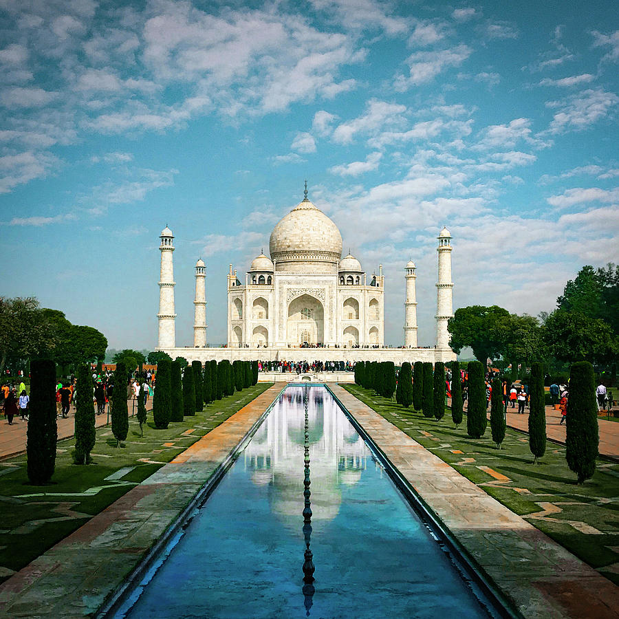 Reflections at the Taj Mahal Photograph by Christine Ley