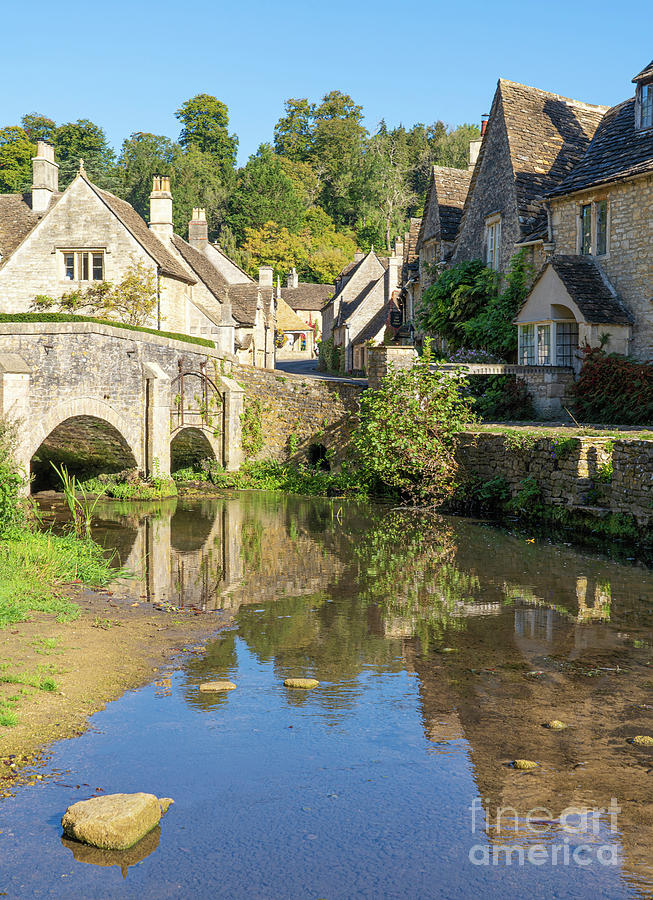 Reflections Bybrook River Castle Combe Cotswold District England Photograph by Wayne Moran