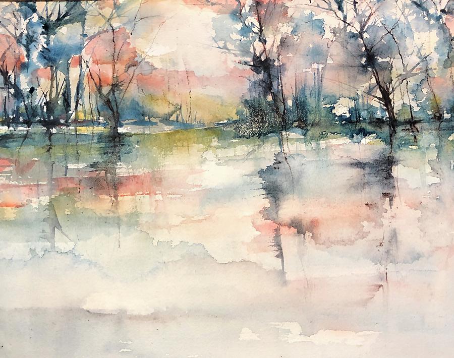 Reflections Down By the River  Painting by Robin Miller-Bookhout