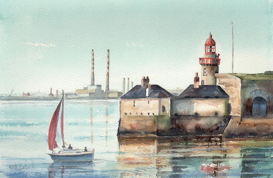 Reflections Dun Laoghaire Harbour Painting by Kate Bedell