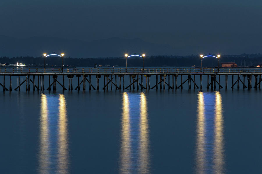 Reflections from the White Rock Pier Photograph by Michael Russell