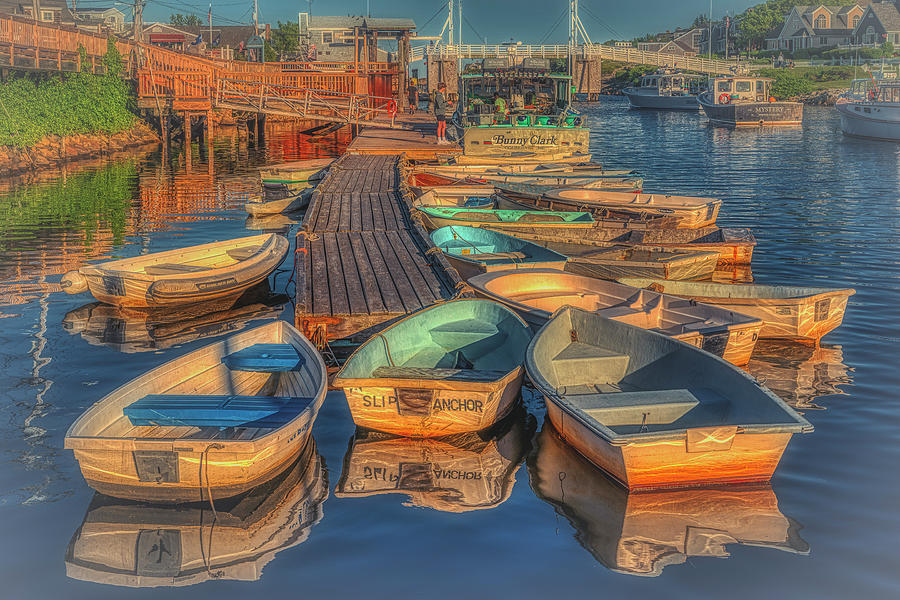 Reflections in Perkins Cove Photograph by Penny Polakoff