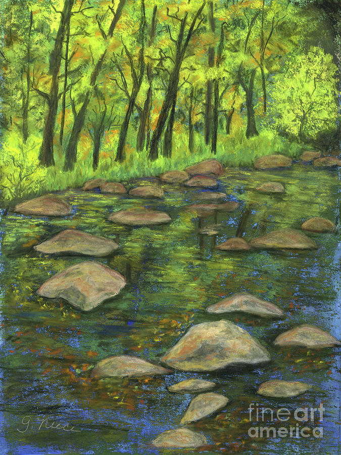 Reflections in the Creek Painting by Ginny Neece
