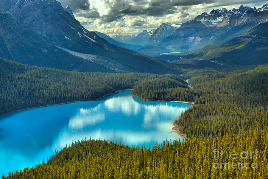Reflections In The Peyto Lake Valley Photograph by Adam Jewell