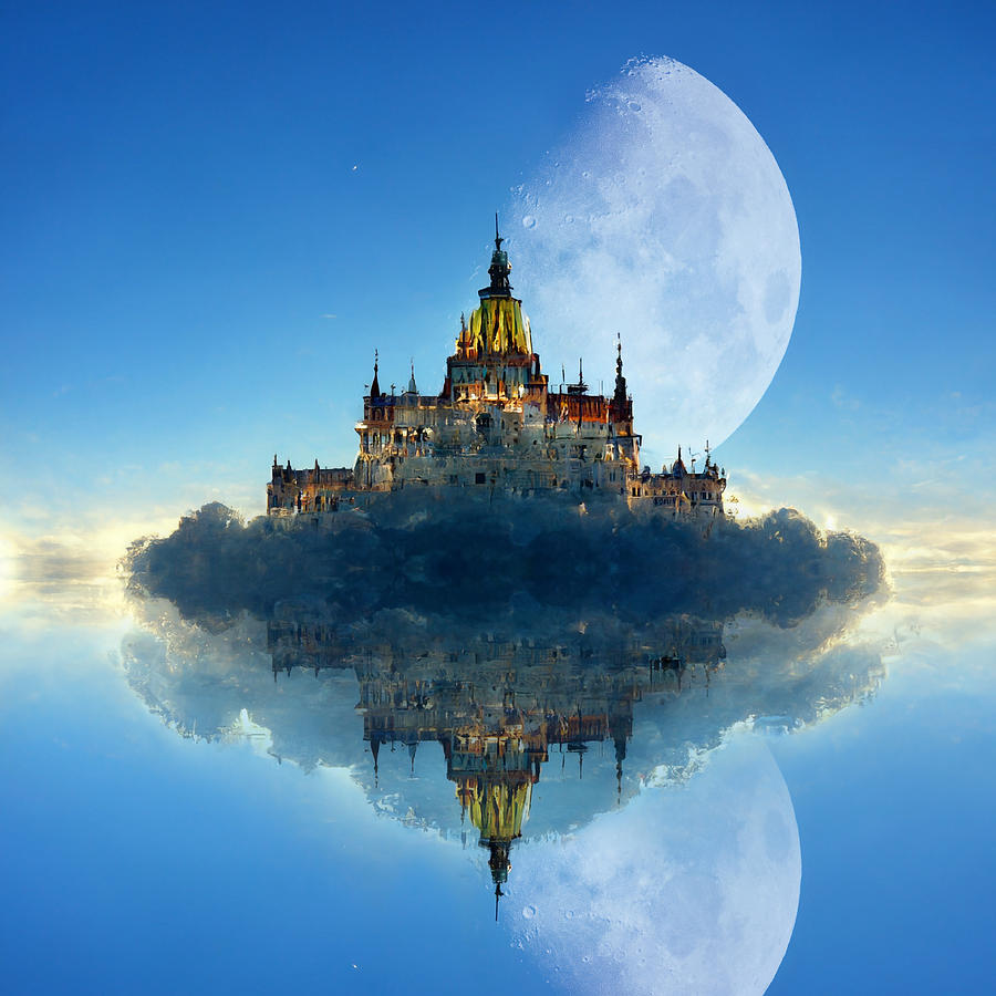 Reflections of a Shiny Castle Digital Art by Wes and Dotty Weber