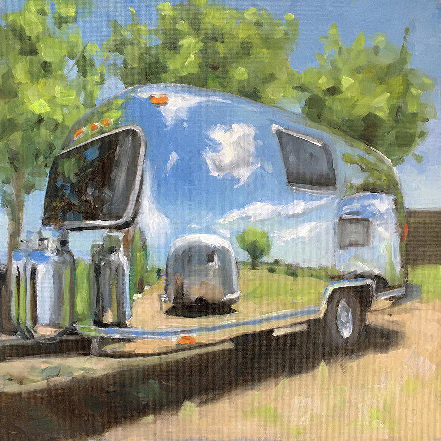 Reflections of Airstreams Painting by Elizabeth Jose