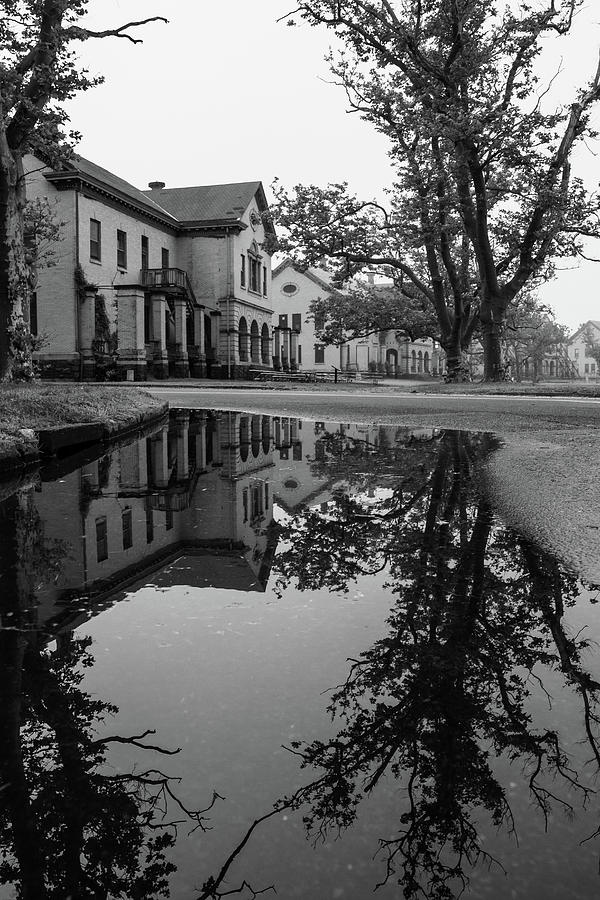 Reflections of Barracks at Fort Hancock Photograph by Kristia Adams