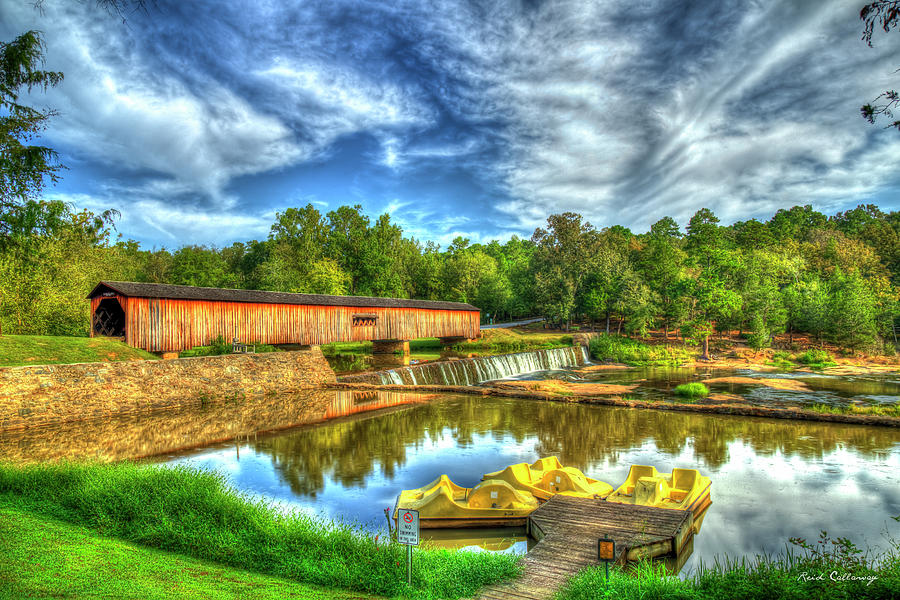 Fall Photograph - Reflections Of His Glory Watson Mill Covered Bridge Madison County GA Architectural Art by Reid Callaway