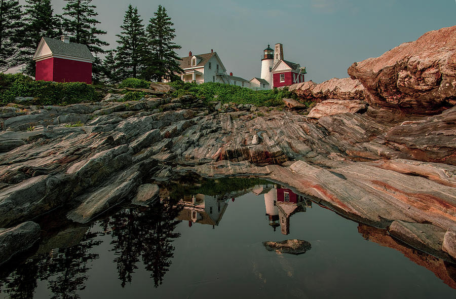 Reflections of Pemaquid Lighthouse Photograph by Marcy Wielfaert