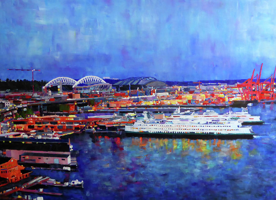 Reflections of Seattle Mixed Media by Sarah Ghanooni