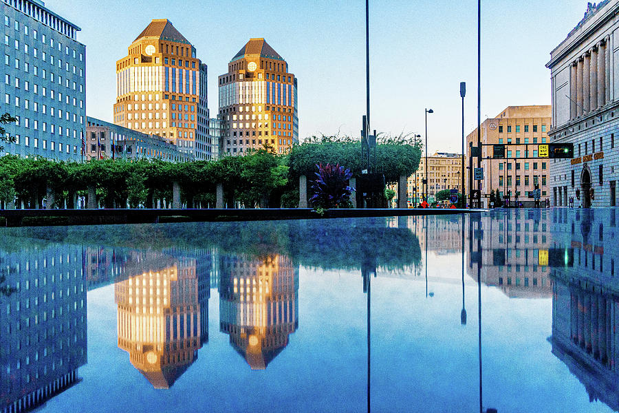 Reflections of the Procter Gamble Buildings Downtown Cincinnati Ohio Photograph by Dave Morgan