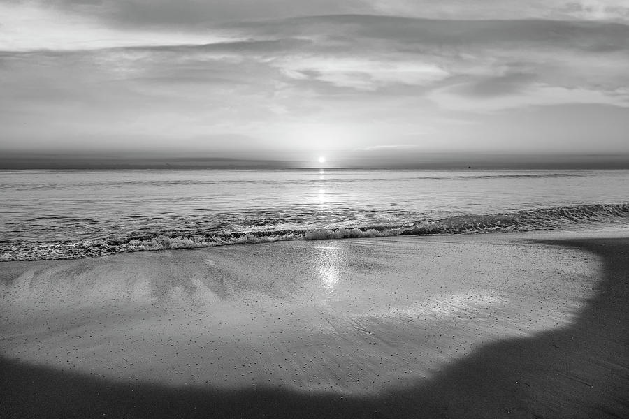 Reflections of Waves in Silver and Black and White Photograph by Debra and Dave Vanderlaan
