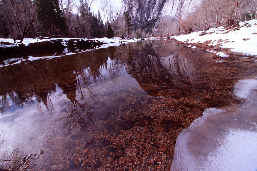 Reflections On A Dormant River -winter Photograph by Walter Fahmy