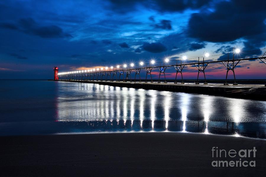 Reflections on Lake Michigan Photograph by Diane Elwaer