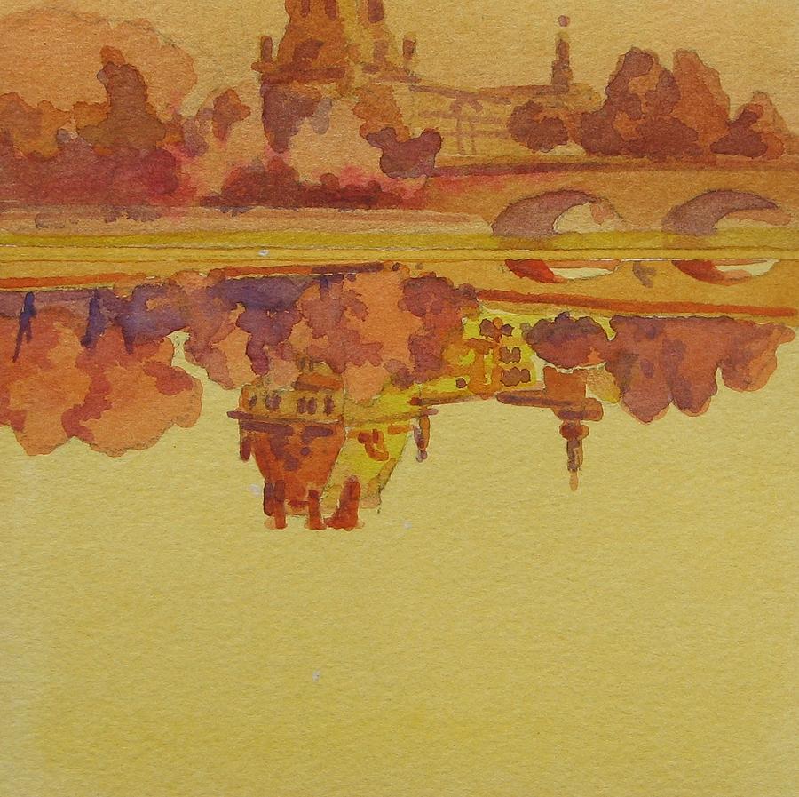 Paris Painting - Reflections Pont Carroussal by Virgil Carter