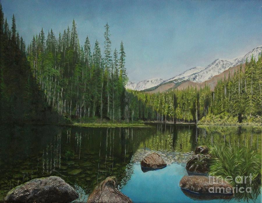 Reflective Lake Painting by Bob Williams
