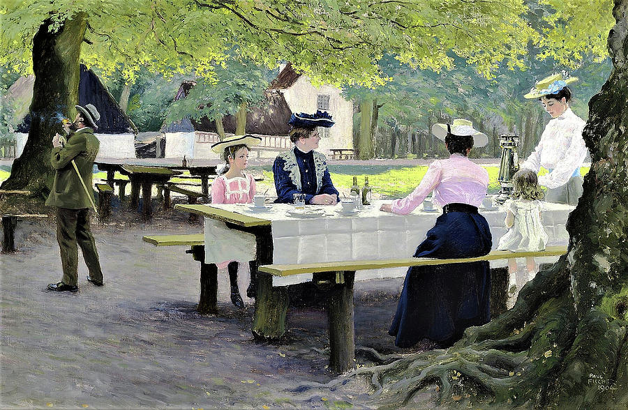 Paul Gustav Fischer Painting - Refreshments At Peter Lieps House In The Woods Of Dyrehaven Near Copenhagen by Paul Gustav Fischer Paul Gustav Fischer Painting - Refreshments At Peter Lieps House In The Woods Of Dyrehaven Near Copenhagen by Paul Gustav Fischer