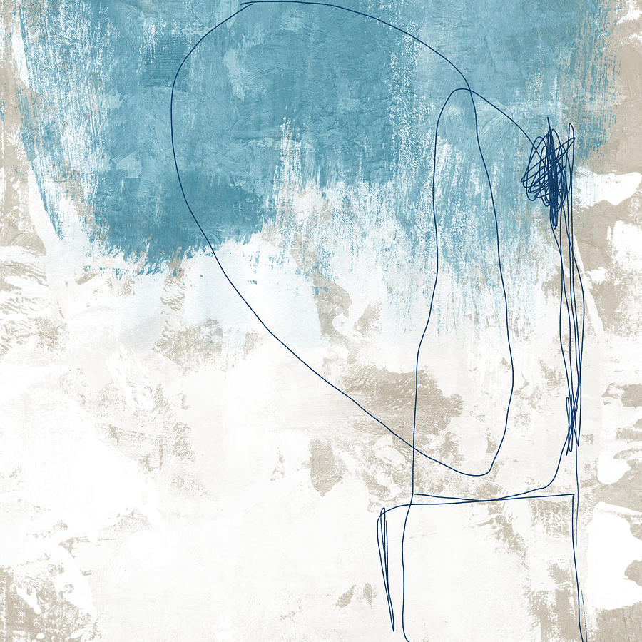 Refuge Blue 2- Art by Linda Woods Mixed Media by Linda Woods