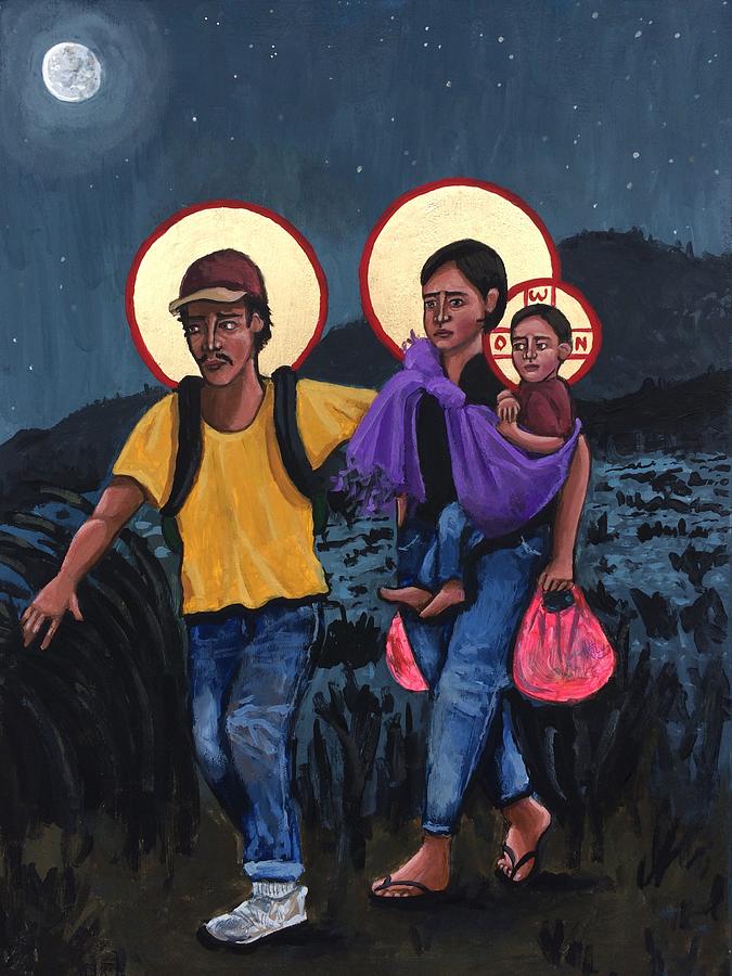 Refugees La Sagrada Familia Painting by Kelly Latimore