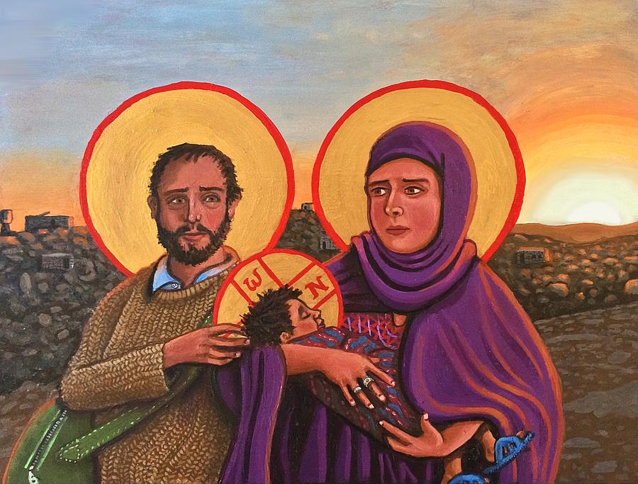 Refugees The Holy Family Painting by Kelly Latimore