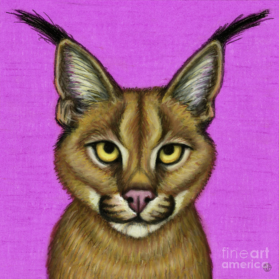 Regal Caracal  Painting by Amy E Fraser