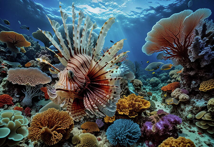 Regal Depths - The Lionfishs Domain Mixed Media by Russ Harris Regal Depths - The Lionfishs Domain Mixed Media by Russ Harris