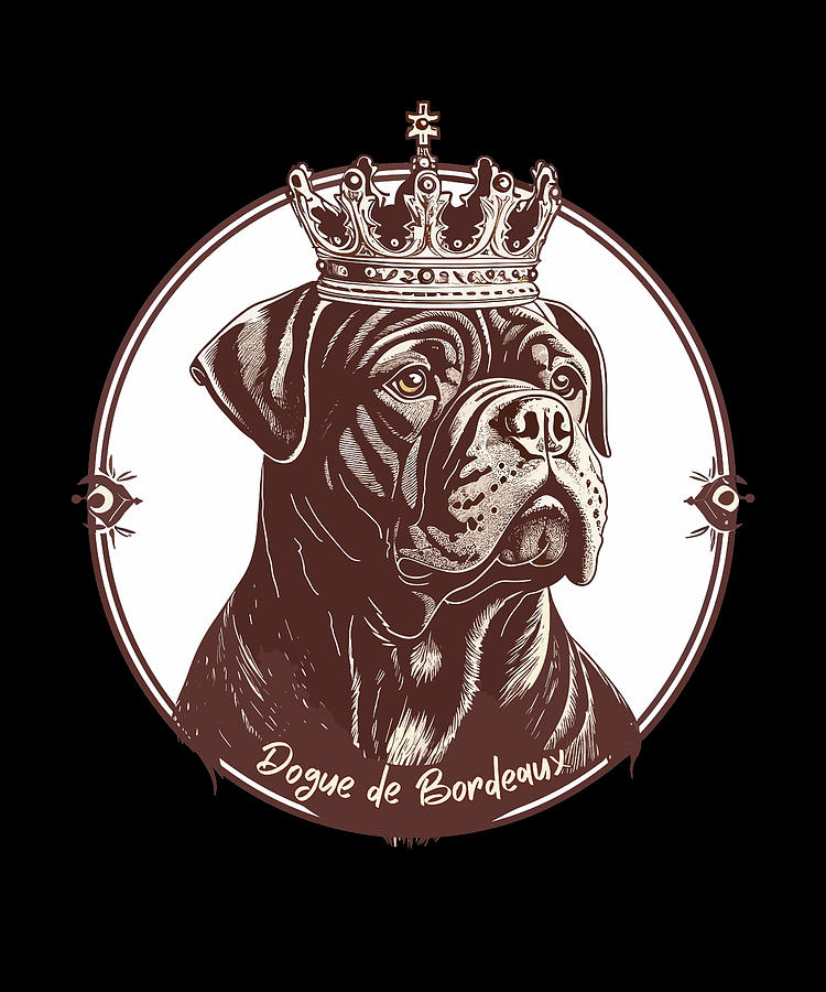 Regal Dog de Bordeaux with Crown Vintage Style Digital Art by Mihai ...