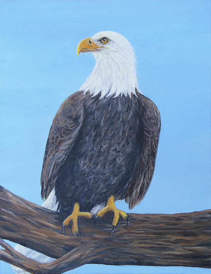 Regal Eagle Watching Painting by Linda Goodman
