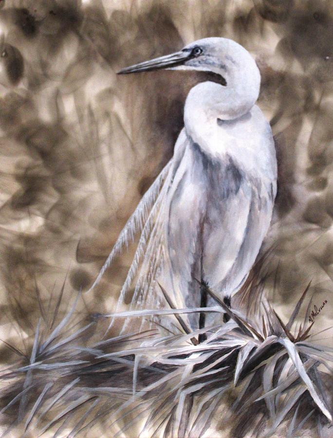 Regal Egret Painting by Mary McCullah