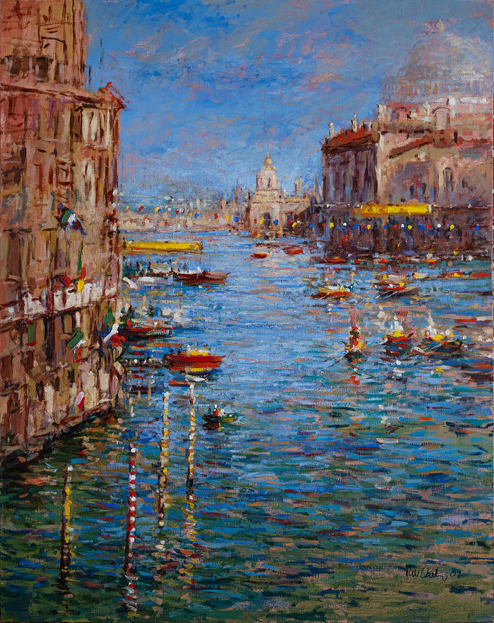Regatta in Venice Italy Painting by R W Goetting