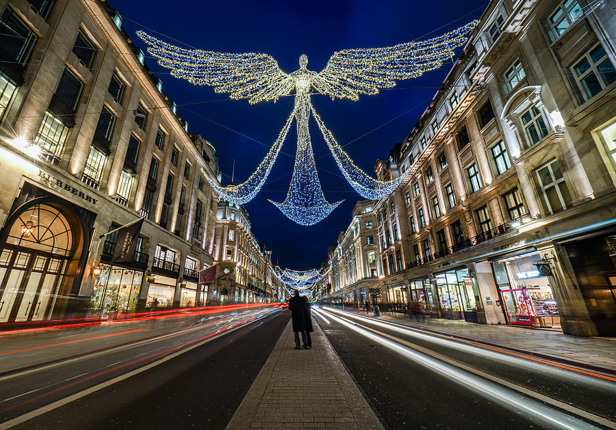 Regent Street In London During Christmas. Photograph